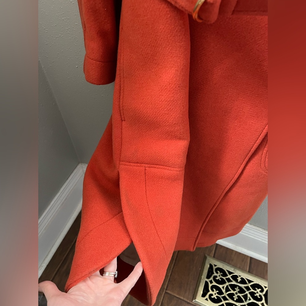 Chloé Iconic Wool Blend Belted Coat In Chestnut Orange Size 36 New - Picture 10 of 16